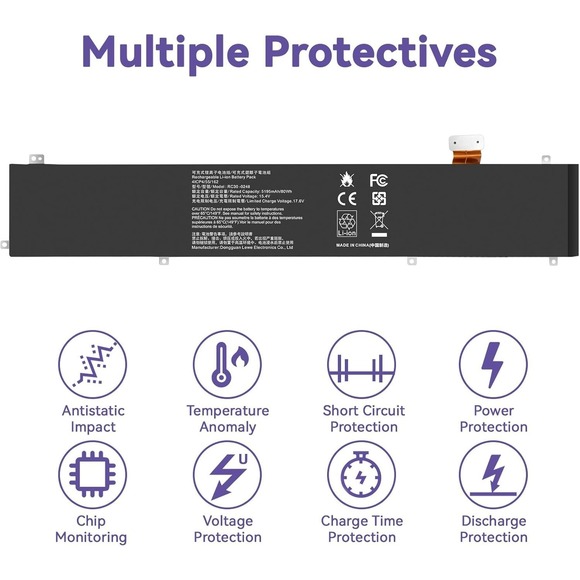 RC30-0248 Battery for Razer Blade‎ 15 Advanced 2018–2021 80Wh 4ICP4/55/162 - Picture 10 of 10